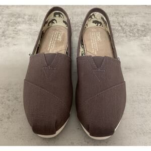 TOMS Classic Alpargata Canvas Slip-On Shoes Gray 001001B07 Women’s Size 6